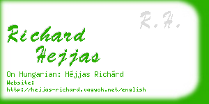 richard hejjas business card